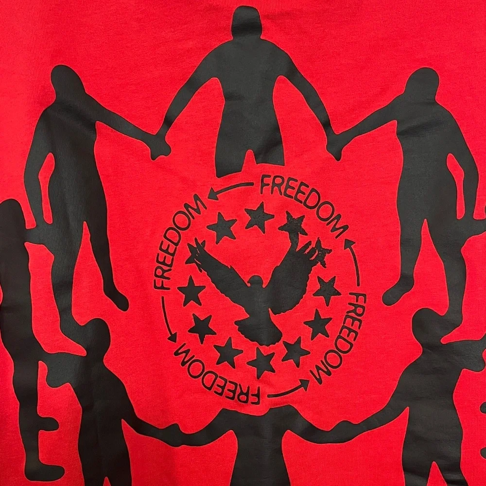 ❤️✌🏾❤️ Watson Boxy Oversized TeGraphic Tee with Peace & Star Puff Print Size L - Picture 9 of 9